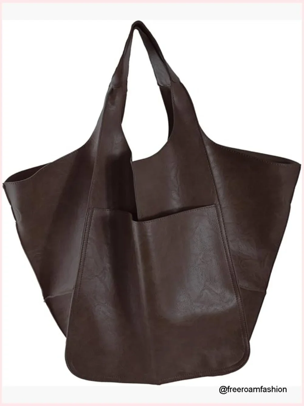 Oversized PU Leather Tote Bag Huge Capacity Hobo Work Travel Shopping